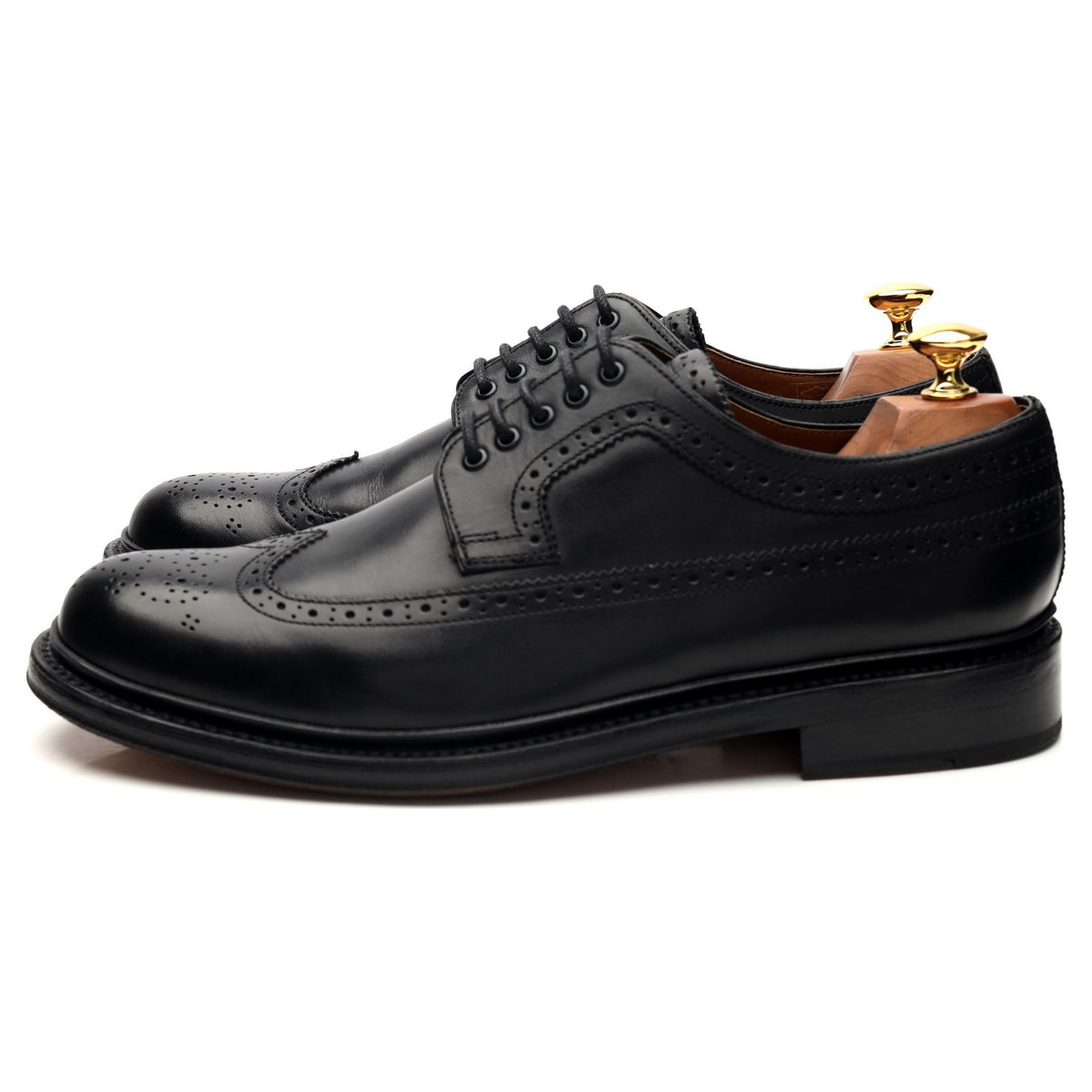 &#39;Sid&#39; Black Leather Derby Brogues UK 9 G