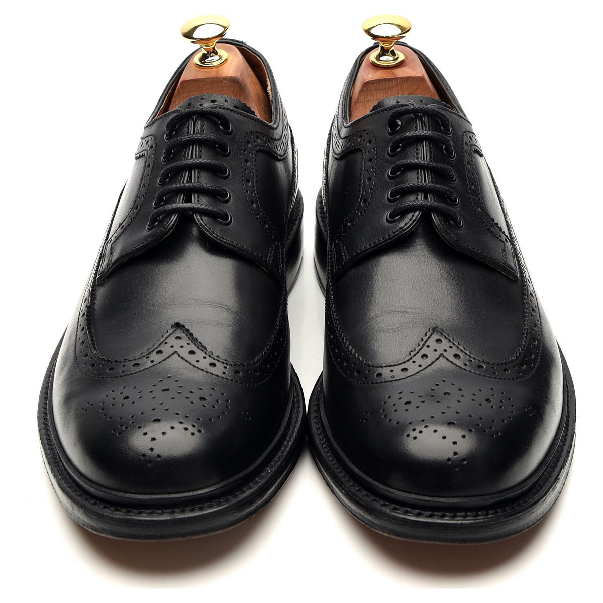 &#39;Sid&#39; Black Leather Derby Brogues UK 9 G