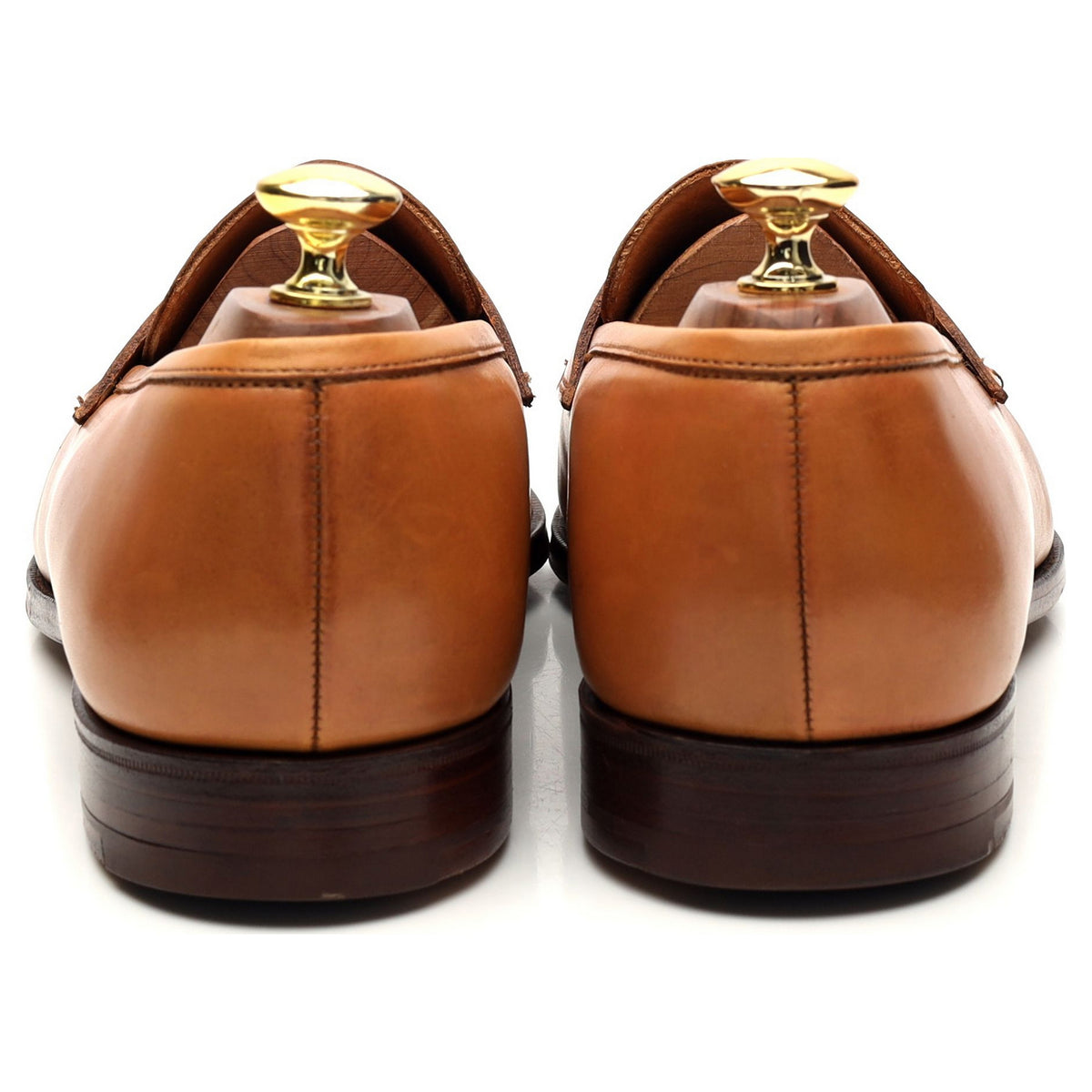 &#39;Rosebery&#39; Light Tan Brown Leather Loafers UK 8.5 E