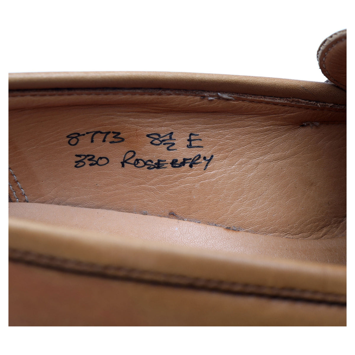 &#39;Rosebery&#39; Light Tan Brown Leather Loafers UK 8.5 E