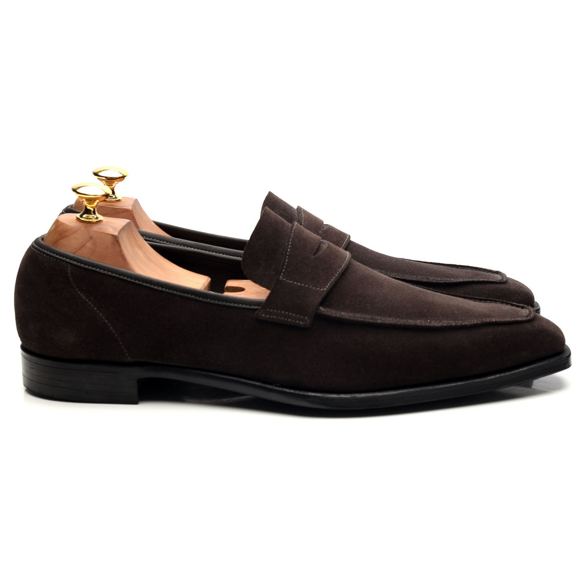 &#39;George&#39; Dark Brown Suede Loafers UK 10 E