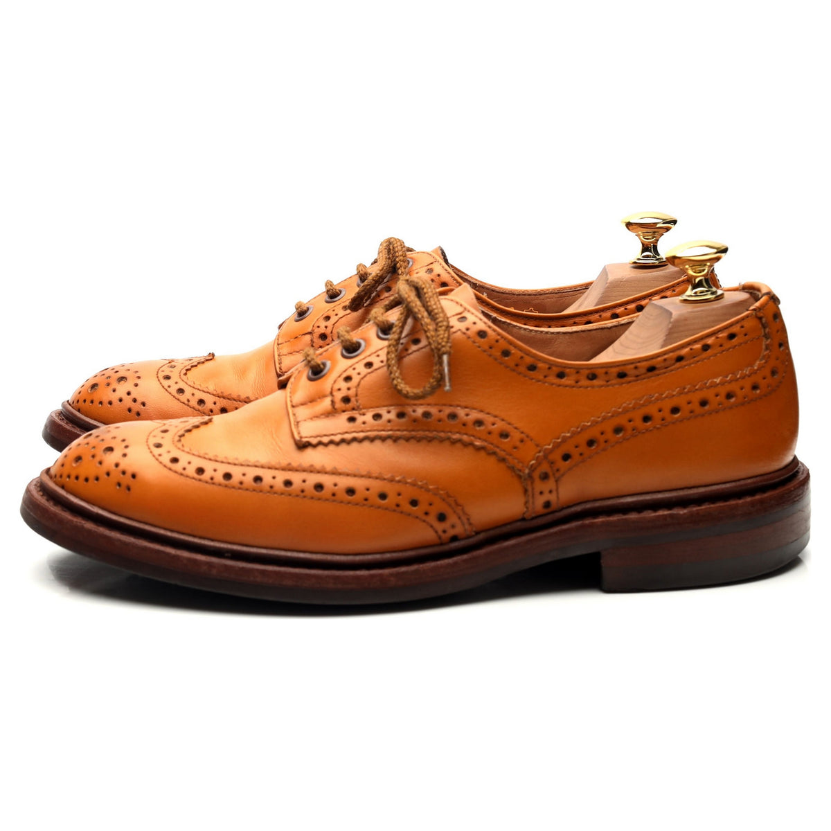 &#39;Bourton&#39; Tan Brown Leather Derby Brogues UK 6.5