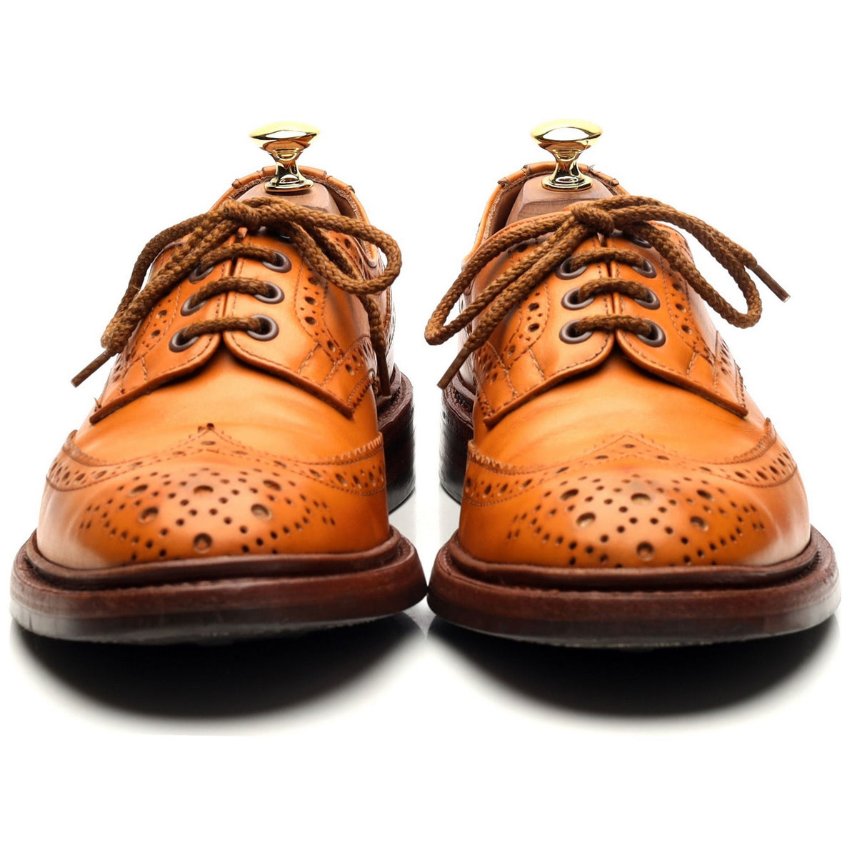 &#39;Bourton&#39; Tan Brown Leather Derby Brogues UK 6.5