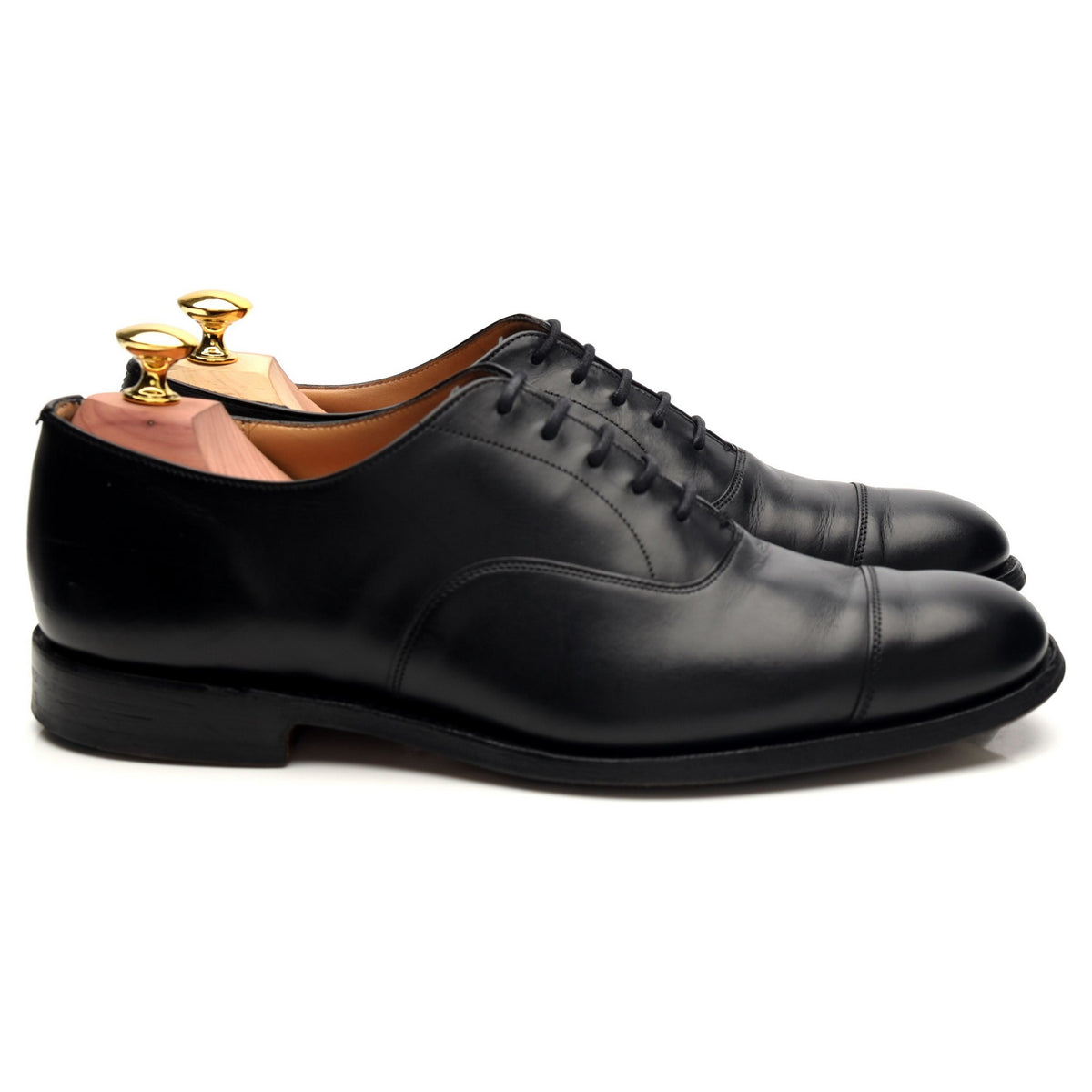 &#39;Balmoral&#39; Black Leather Oxford UK 7.5 F