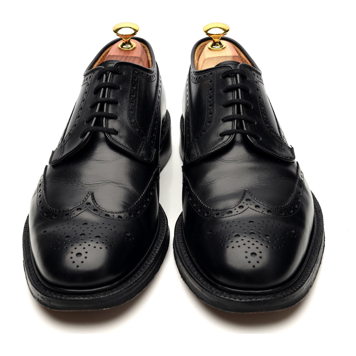 &#39;Brookland&#39; Black Leather Derby Brogue UK 7.5 G