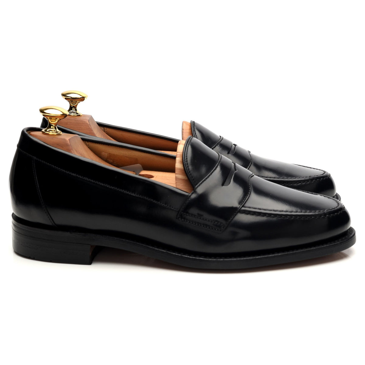 &#39;Eton&#39; Black Leather Loafer UK 7 F