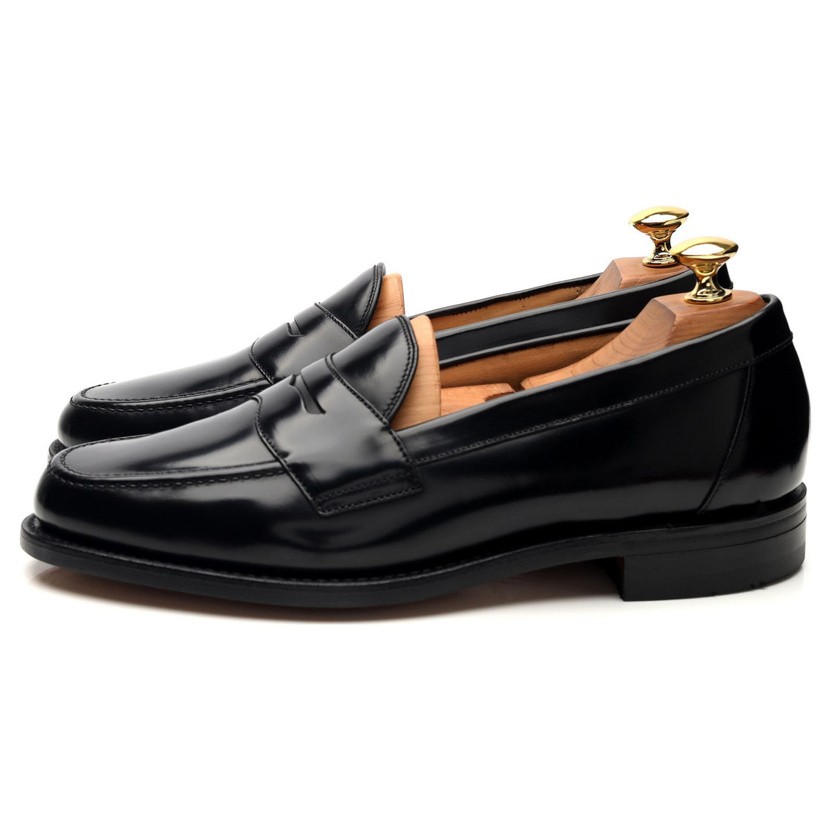 &#39;Eton&#39; Black Leather Loafer UK 7 F