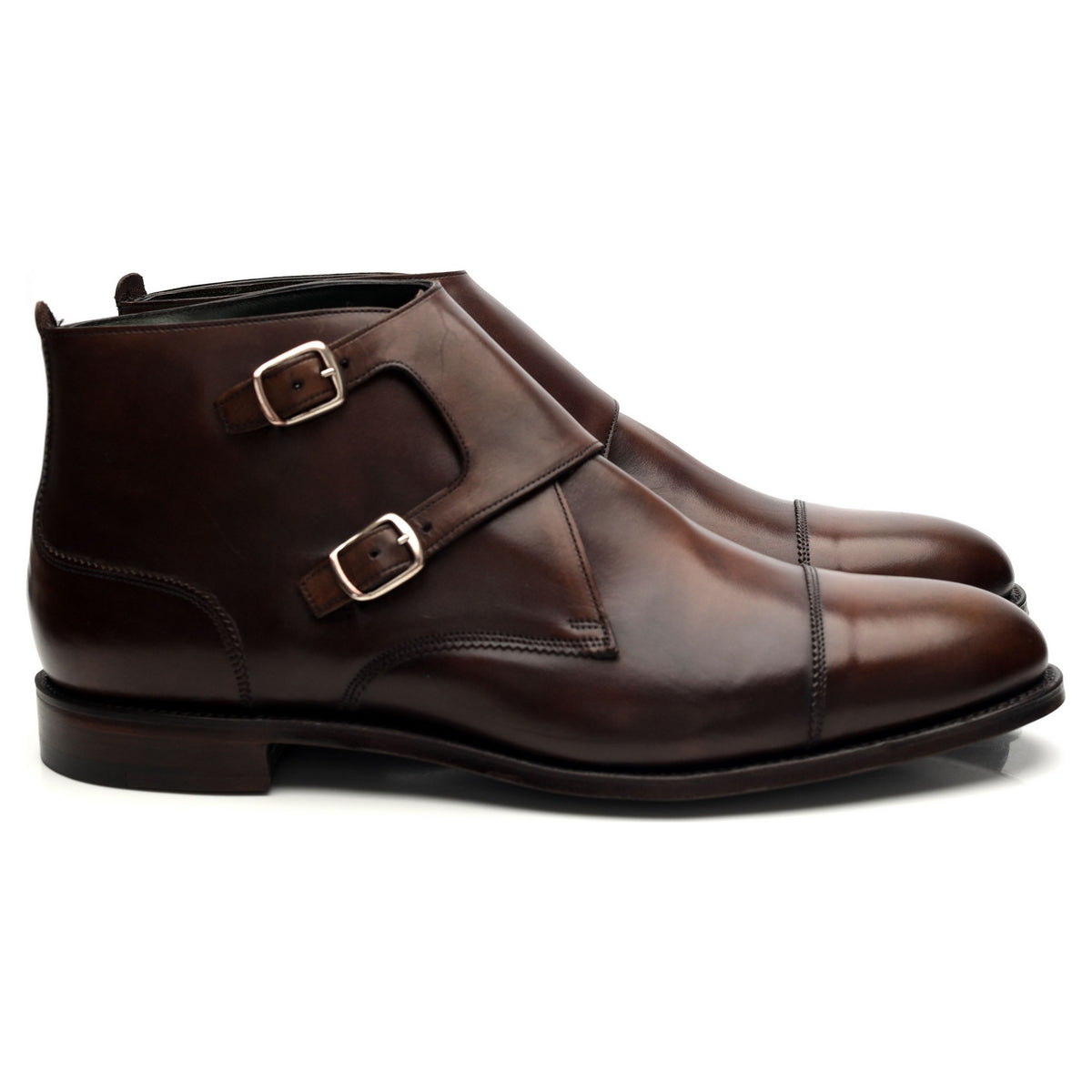 &#39;Freeman&#39; Dark Brown Leather Monk Boot UK 11 F