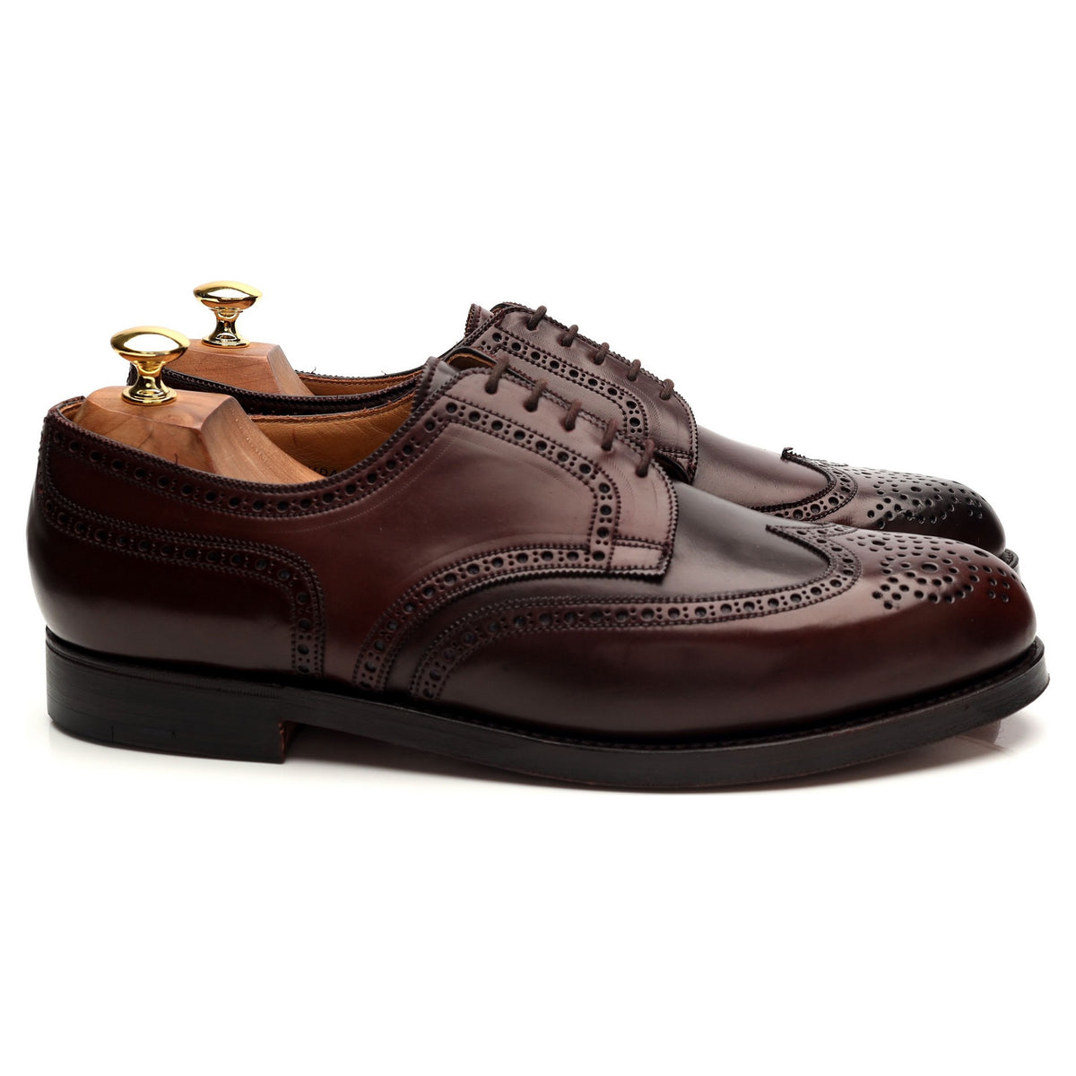 &#39;Budapest&#39; Burgundy Cordovan Leather Derby Brogue UK 10 E