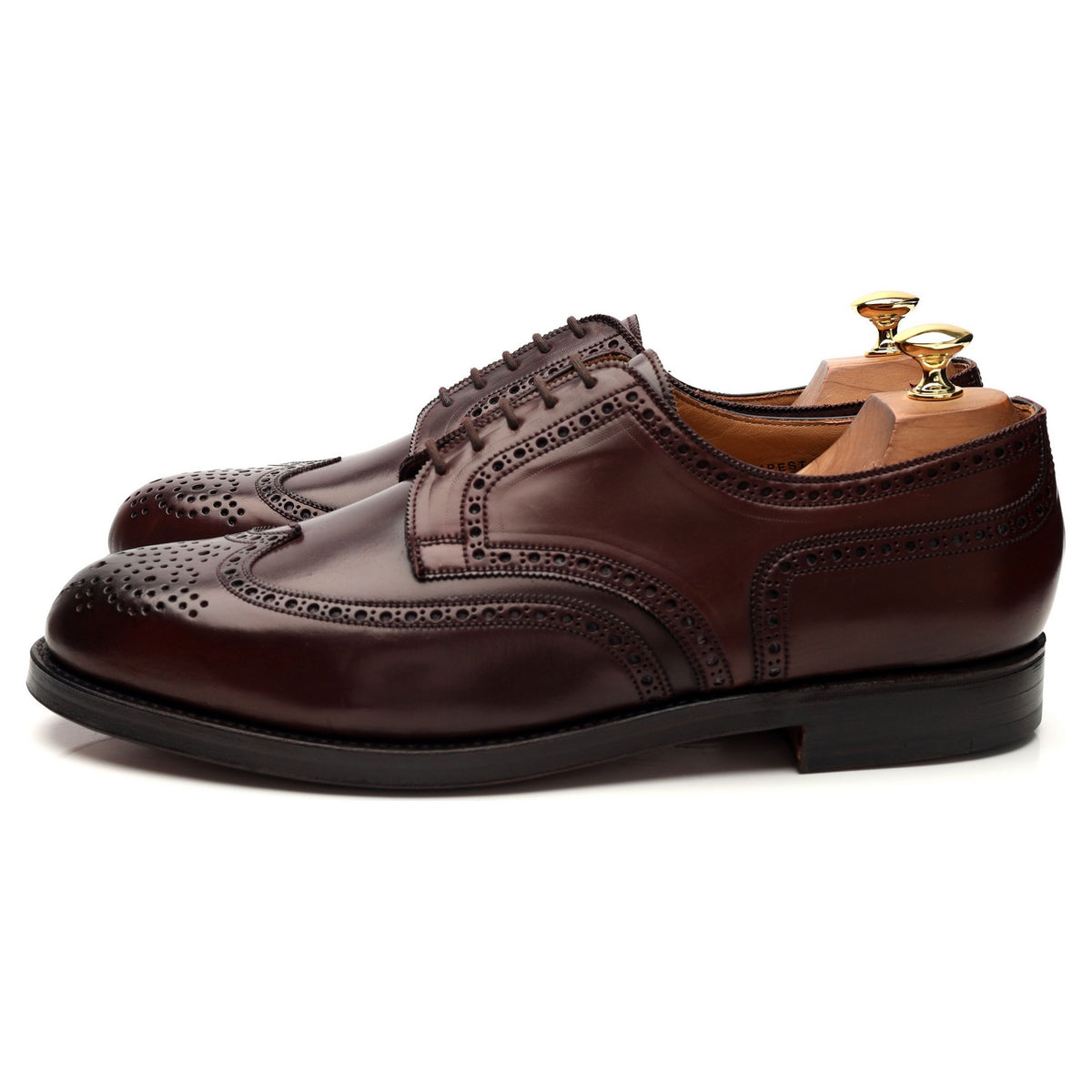 &#39;Budapest&#39; Burgundy Cordovan Leather Derby Brogue UK 10 E