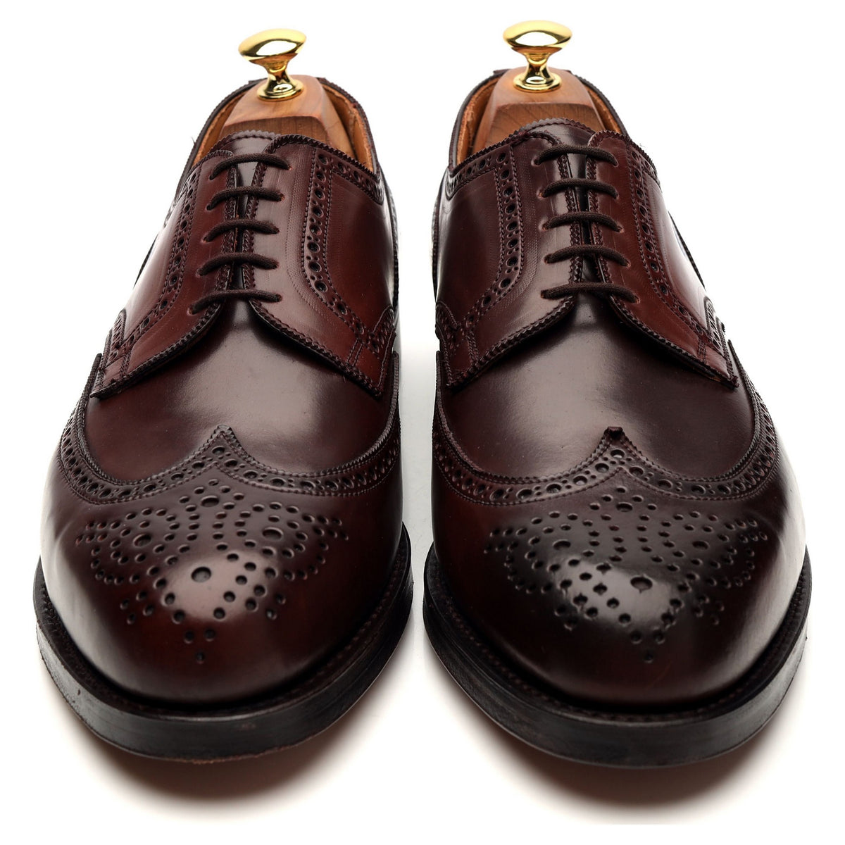 &#39;Budapest&#39; Burgundy Cordovan Leather Derby Brogue UK 10 E