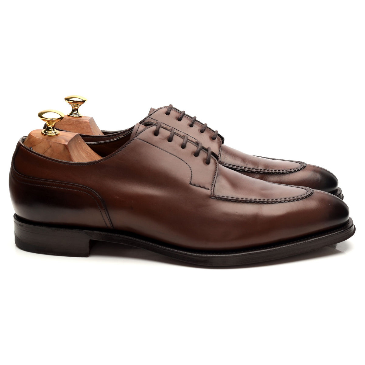 &#39;Dover&#39; Brown Leather Split Toe Derby UK 10 E