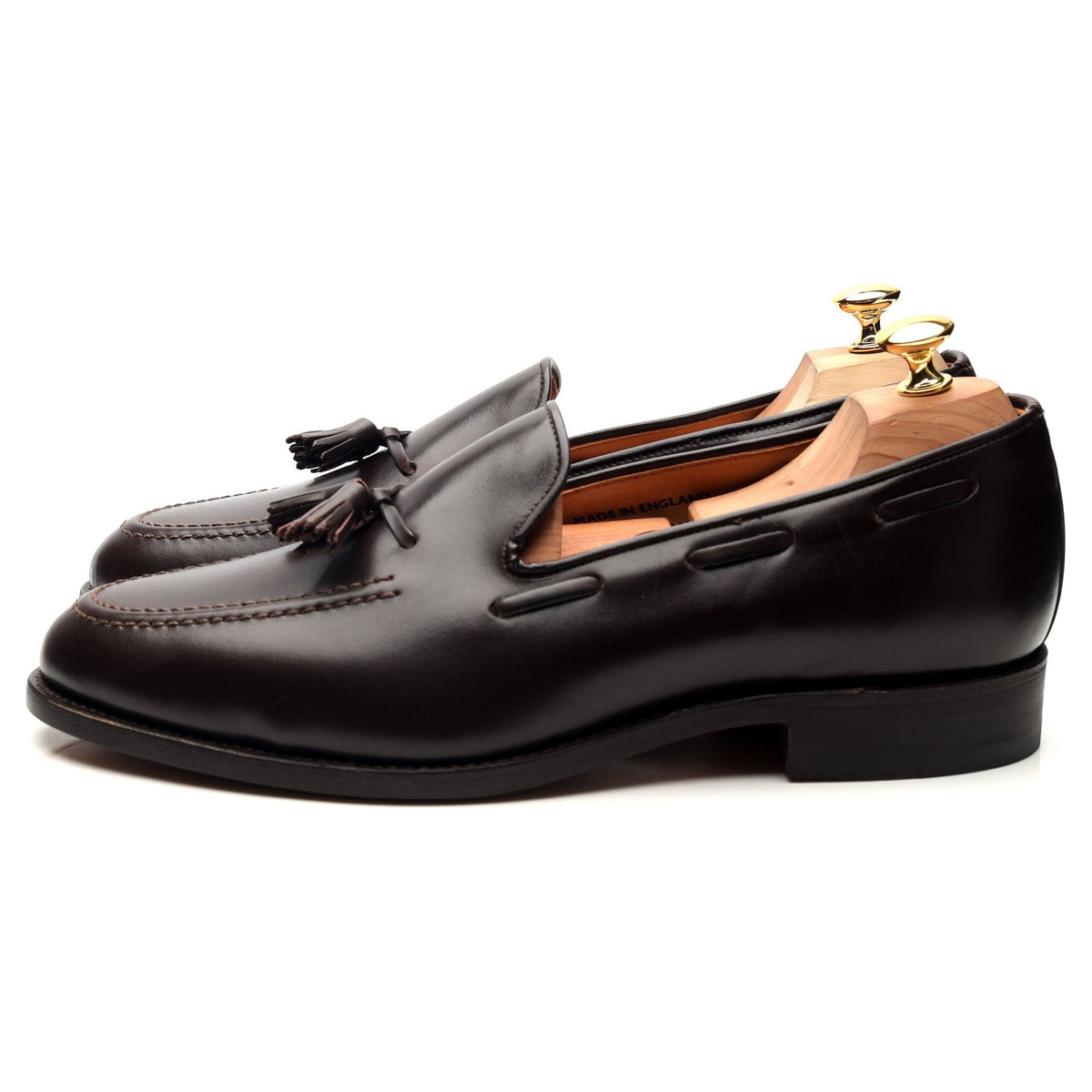 &#39;Finchley&#39; Dark Brown Leather Tassel Loafers UK 11 F