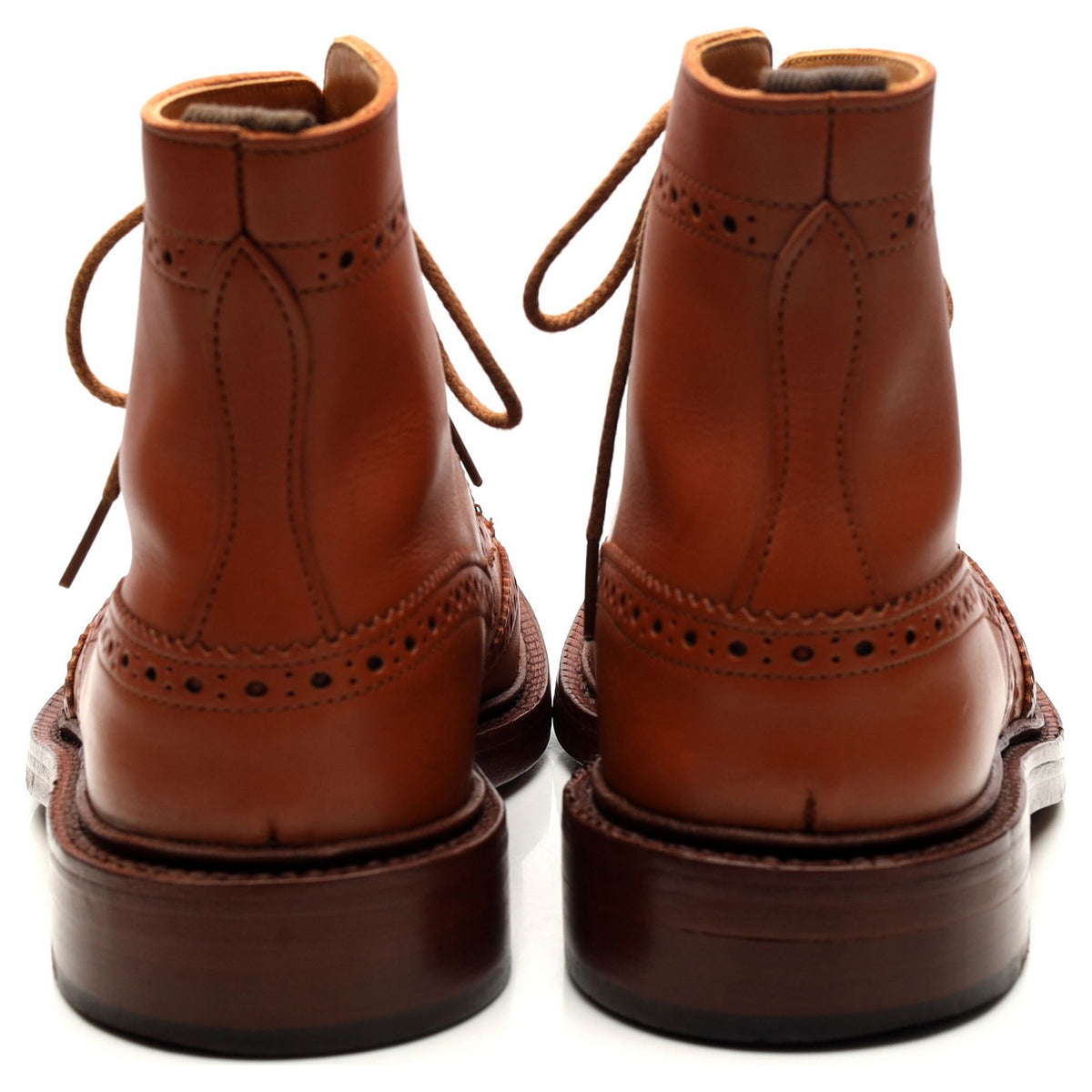 Malton' Tan Brown Leather Boots Brogues UK 8 - Abbot's Shoes