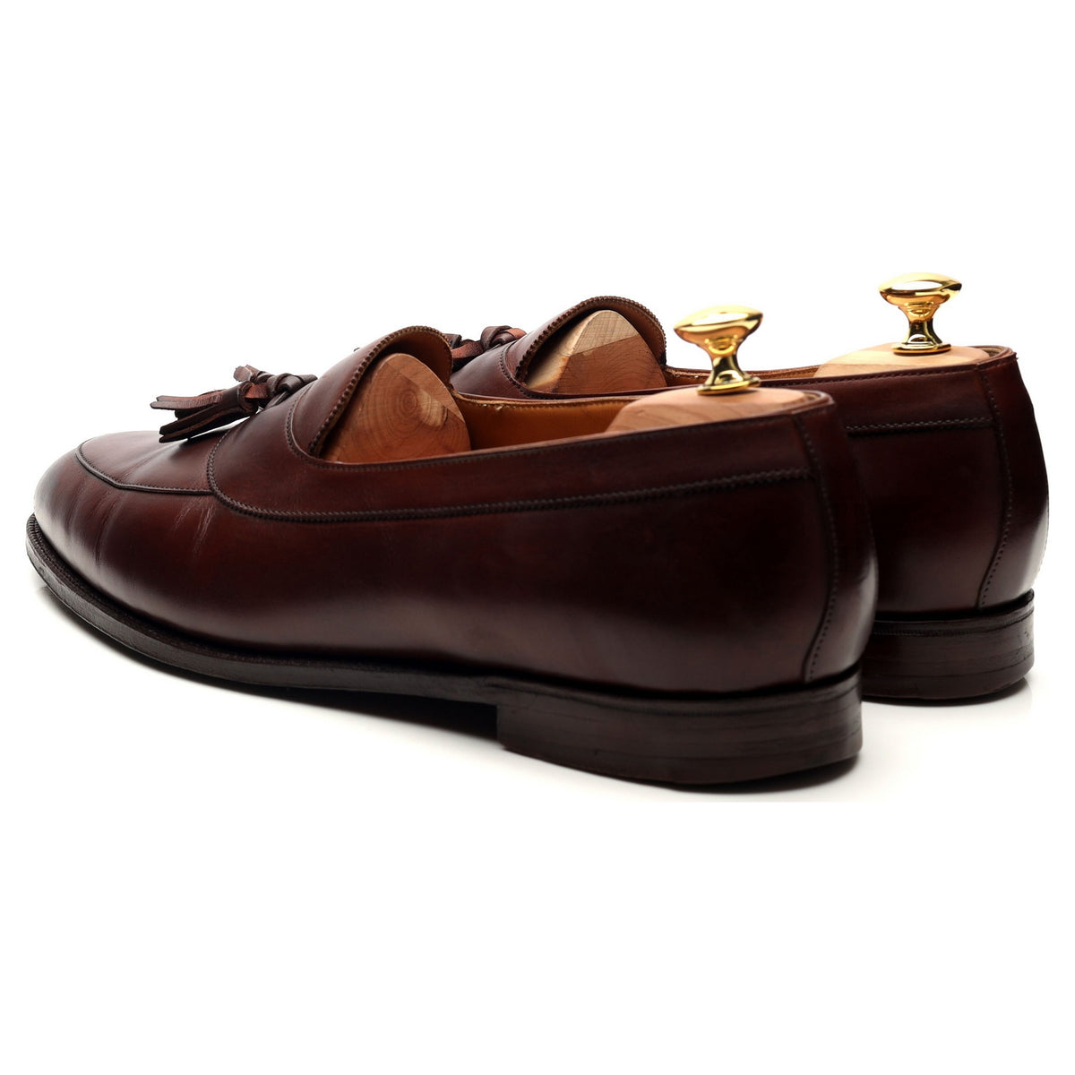 Brown Leather Tassel Loafers UK 11 EE