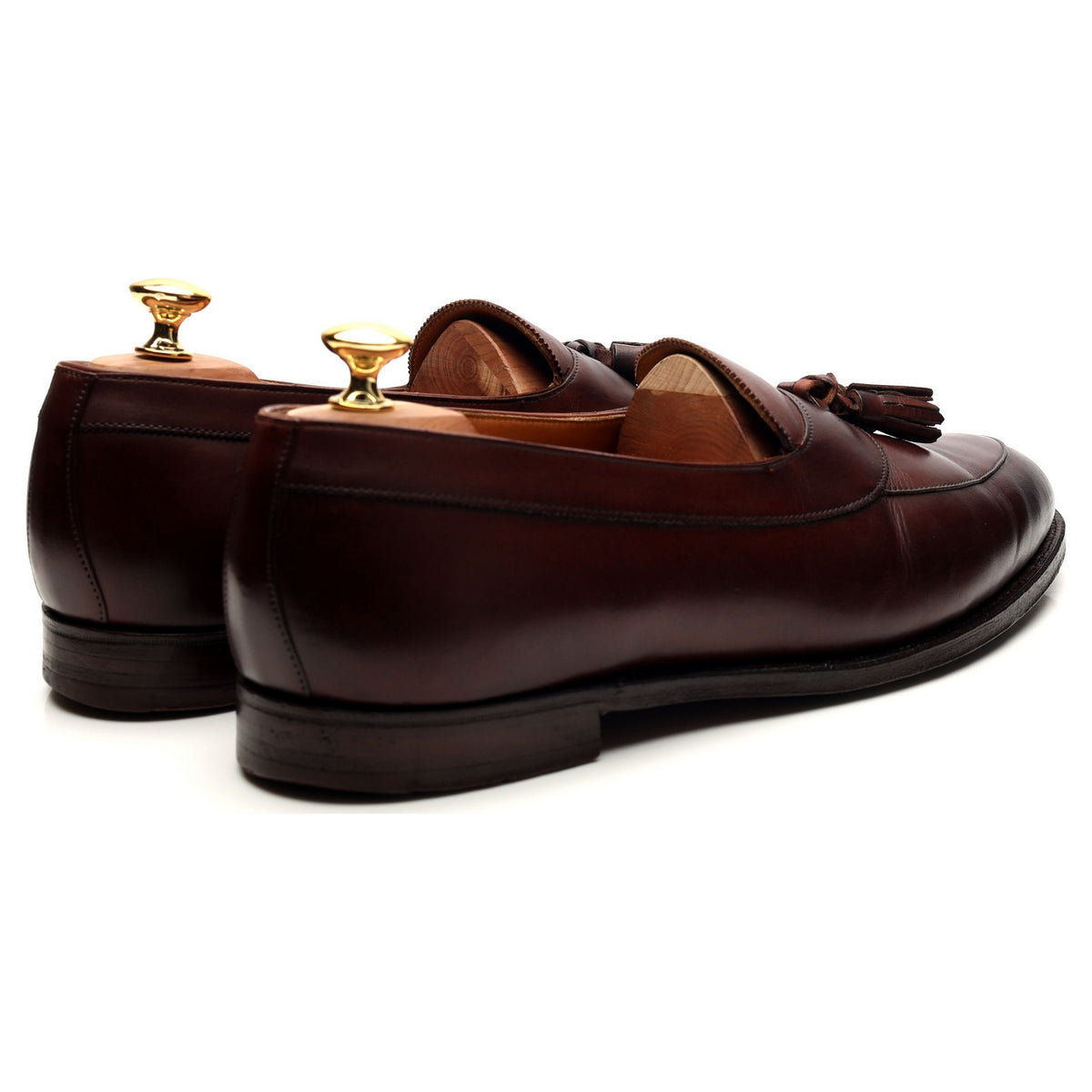 Brown Leather Tassel Loafers UK 11 EE