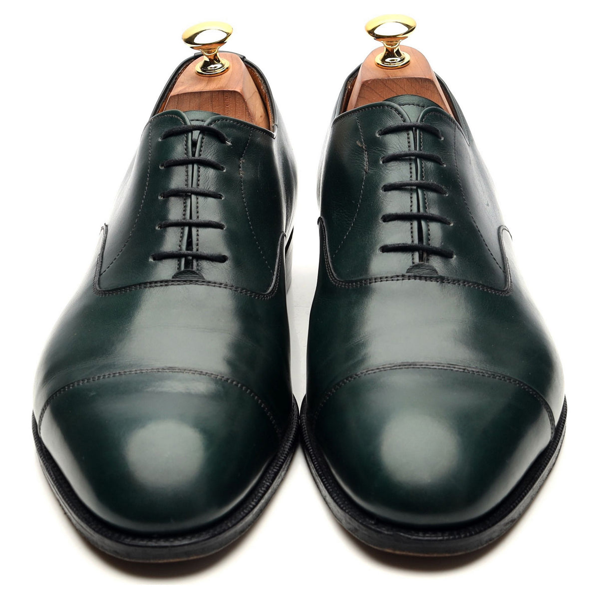 Green Leather Oxford UK 10 E