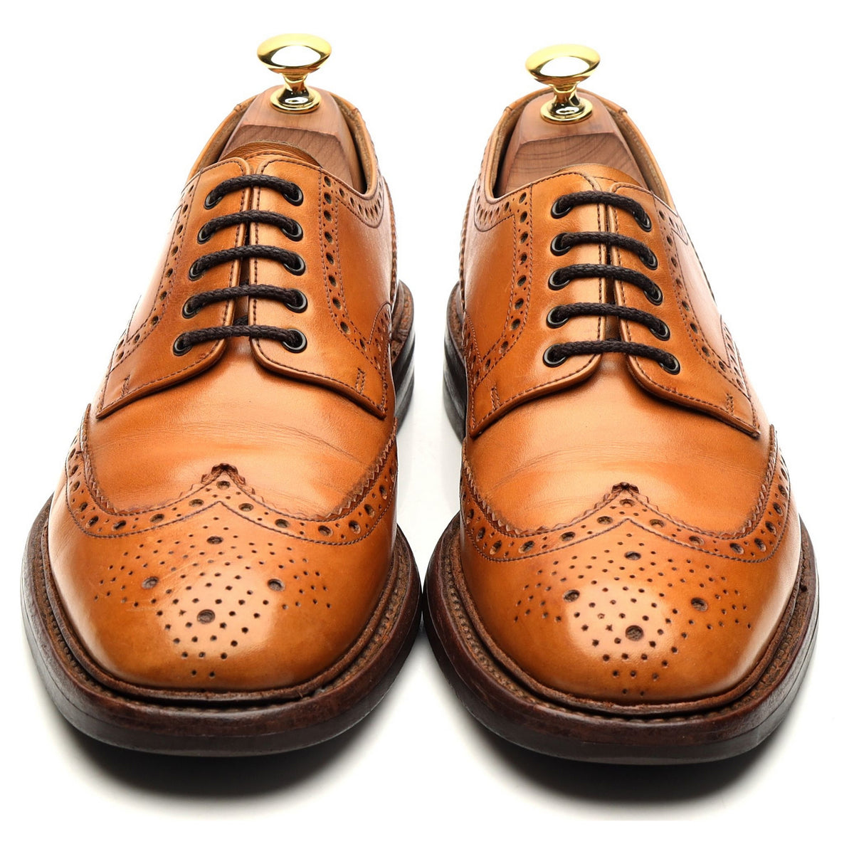1880 &#39;Chester&#39; Tan Brown Leather Derby Brogues UK 6.5 F