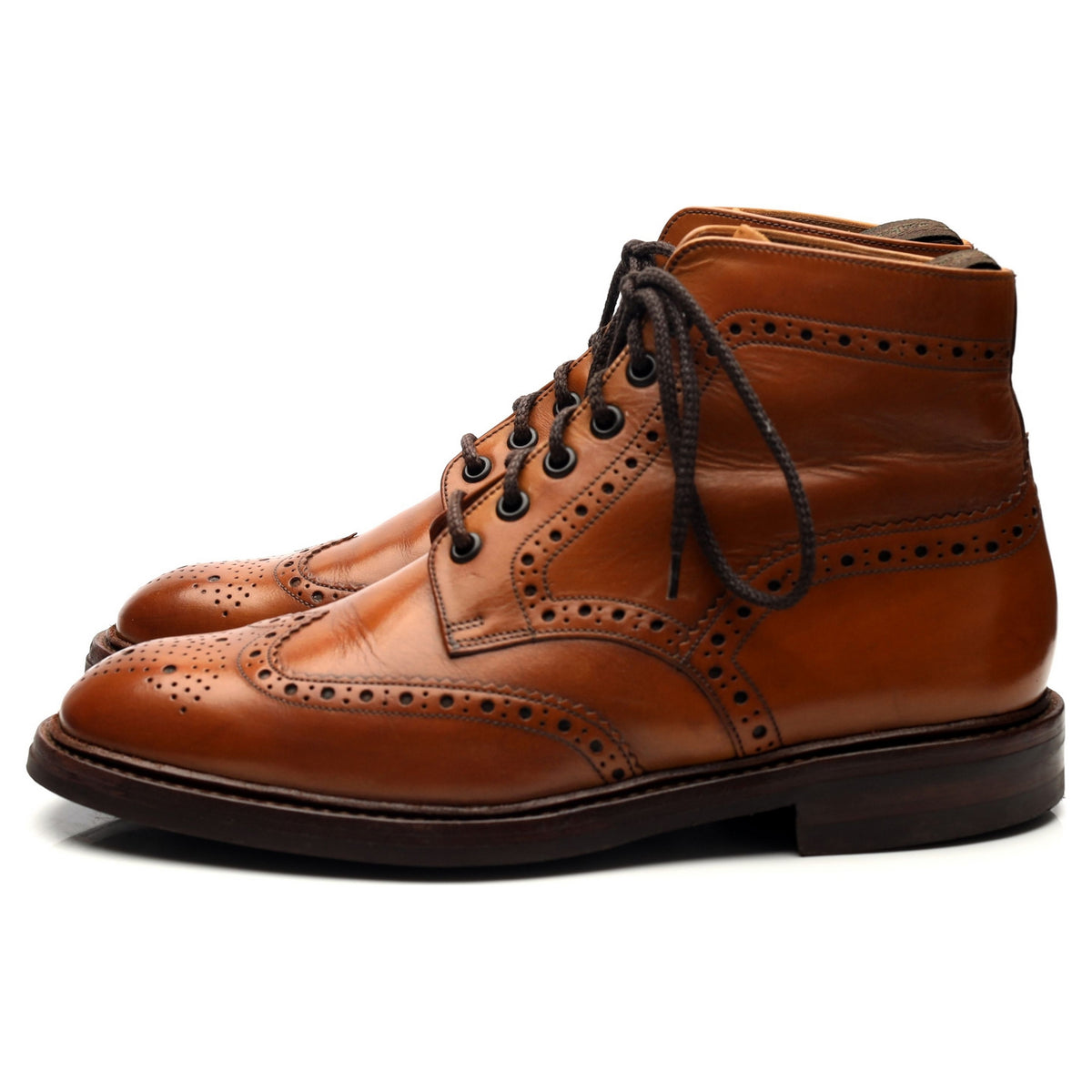 1880 &#39;Burford&#39; Tan Brown Leather Boots Brogues UK 7 F