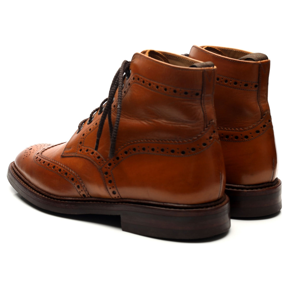 1880 &#39;Burford&#39; Tan Brown Leather Boots Brogues UK 7 F