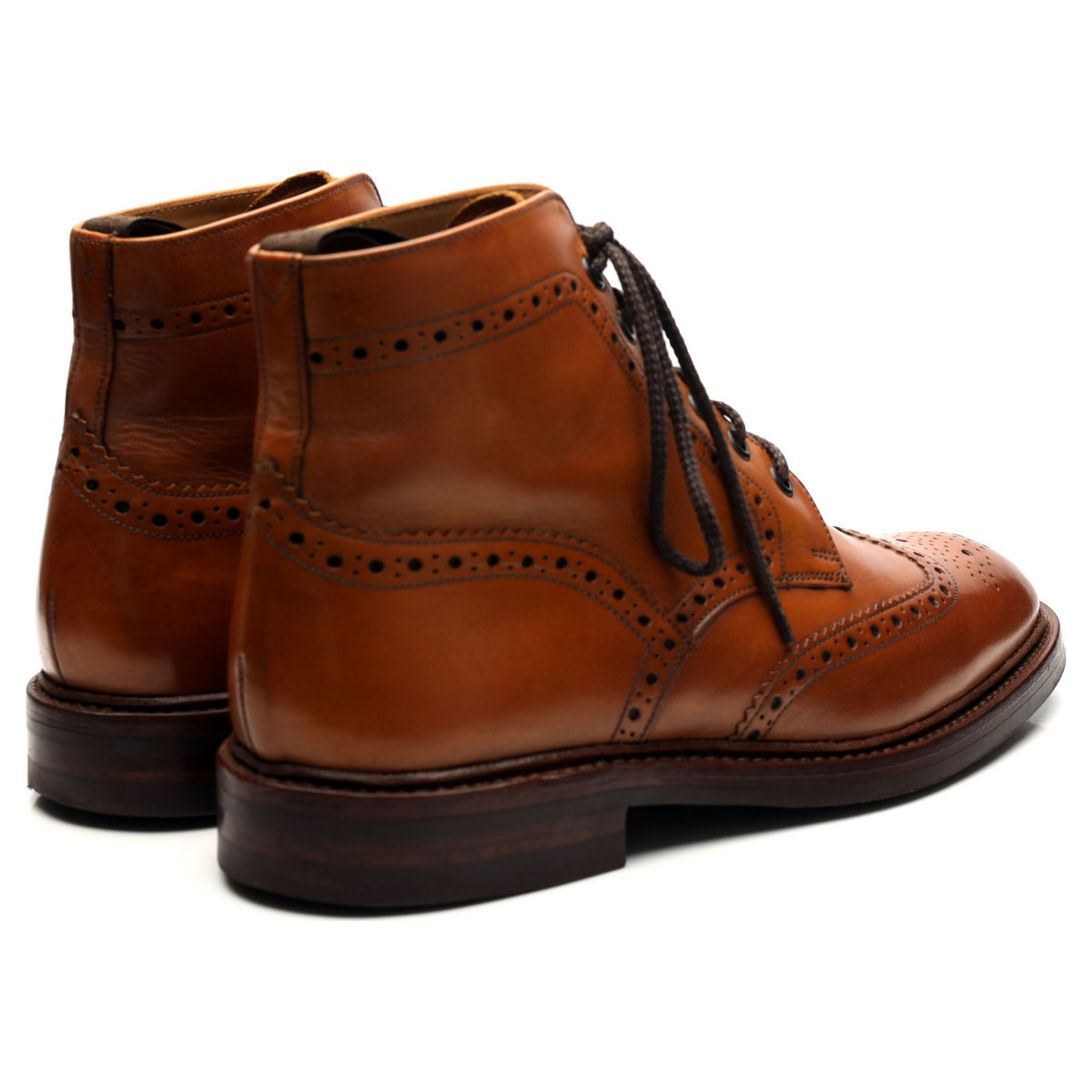 1880 &#39;Burford&#39; Tan Brown Leather Boots Brogues UK 7 F