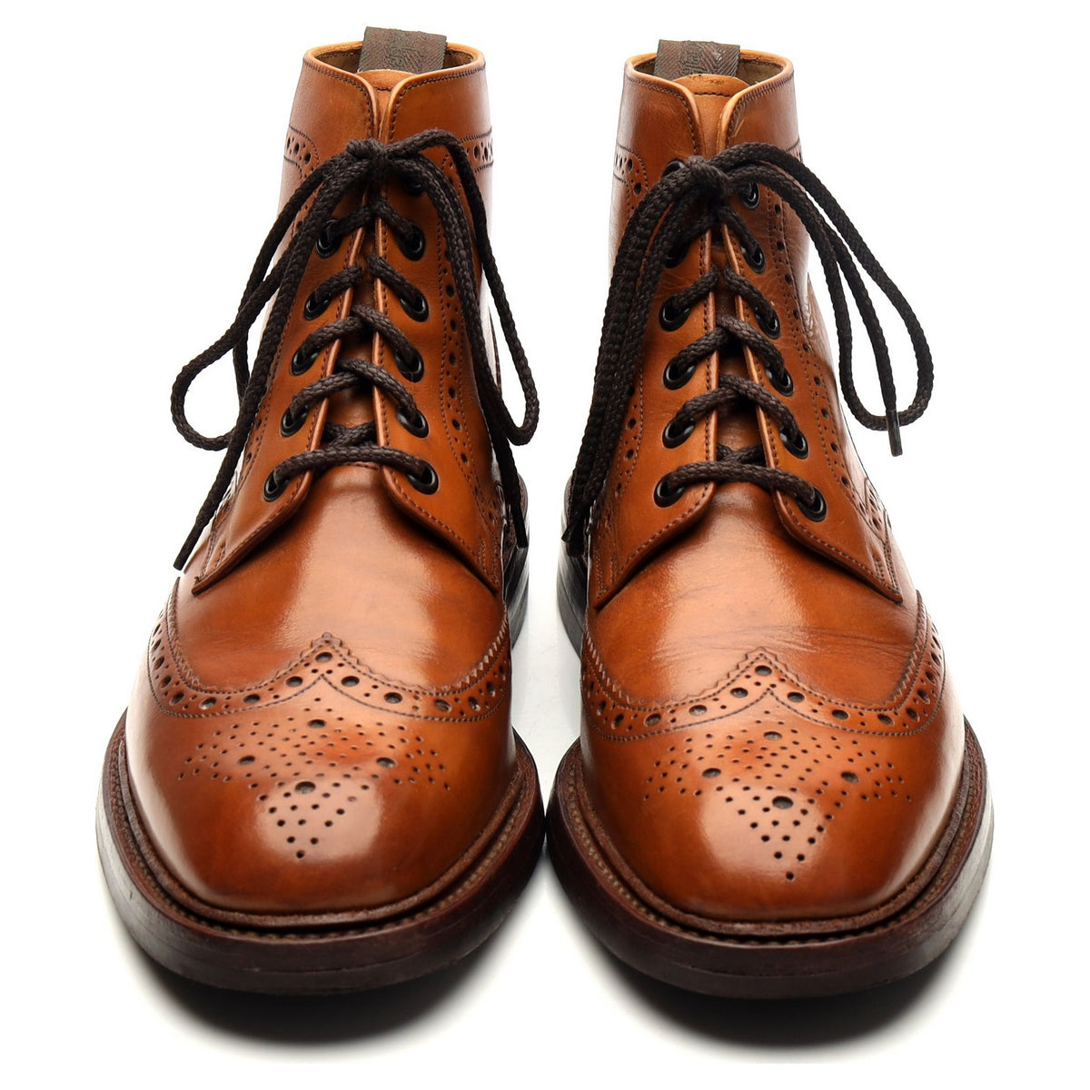 1880 &#39;Burford&#39; Tan Brown Leather Boots Brogues UK 7 F