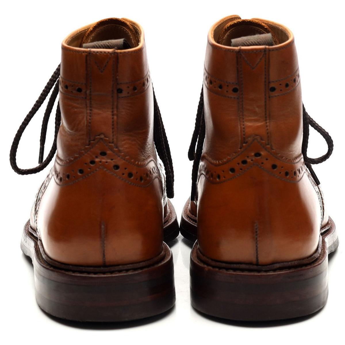 1880 &#39;Burford&#39; Tan Brown Leather Boots Brogues UK 7 F