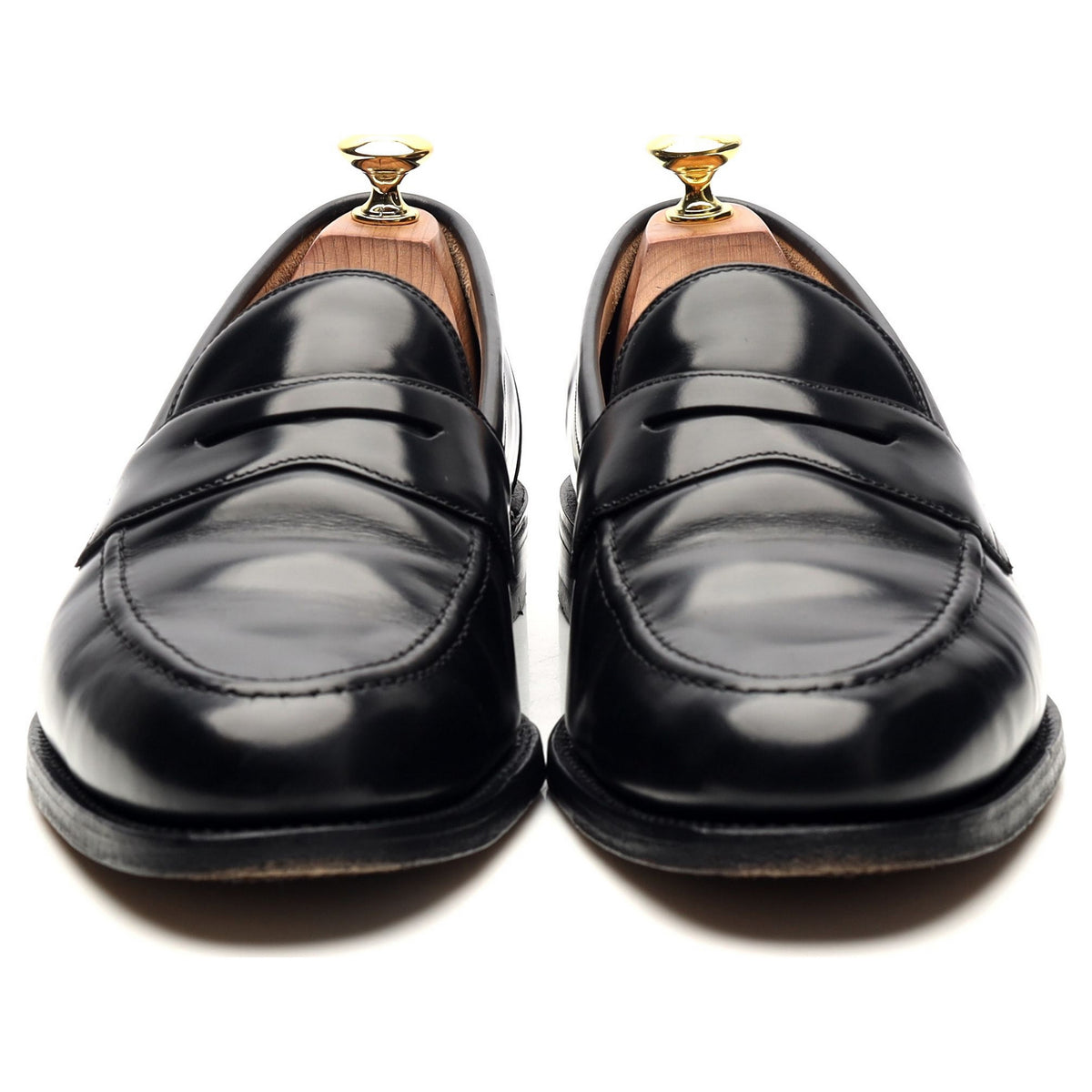 &#39;Imperial&#39; Black Leather Loafers UK 8.5 F