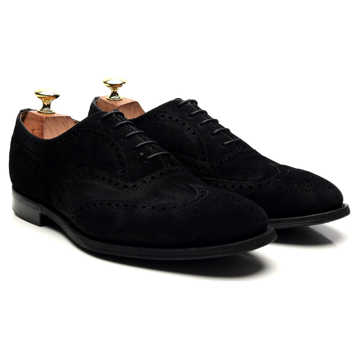 &#39;Chetwynd&#39; Black Suede Oxford Brogues UK 7 F