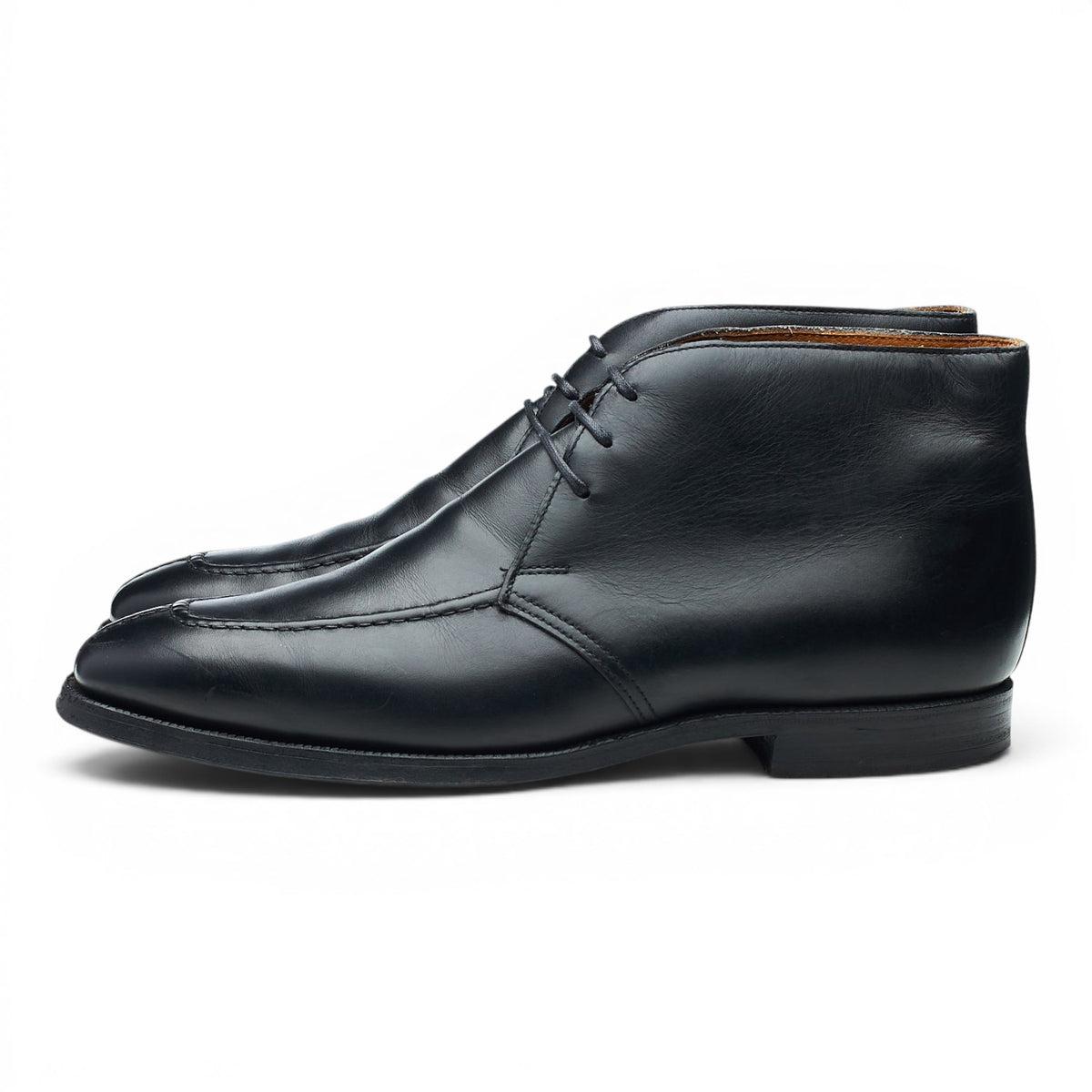 Black Leather Split Toe Chukka Boots UK 7.5 E