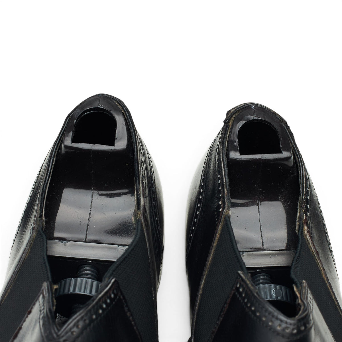 Black Leather Lazyman Slip On Brogue Loafers UK 6.5 E