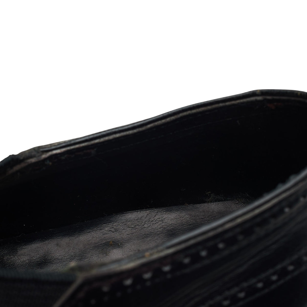 Black Leather Lazyman Slip On Brogue Loafers UK 6.5 E