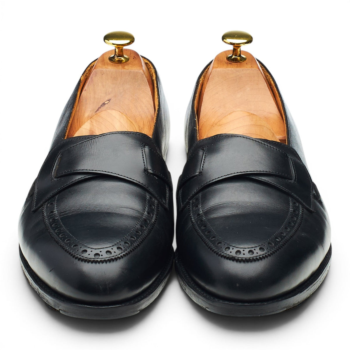 New & Lingwood Black Leather Butterfly Loafers UK 9 E