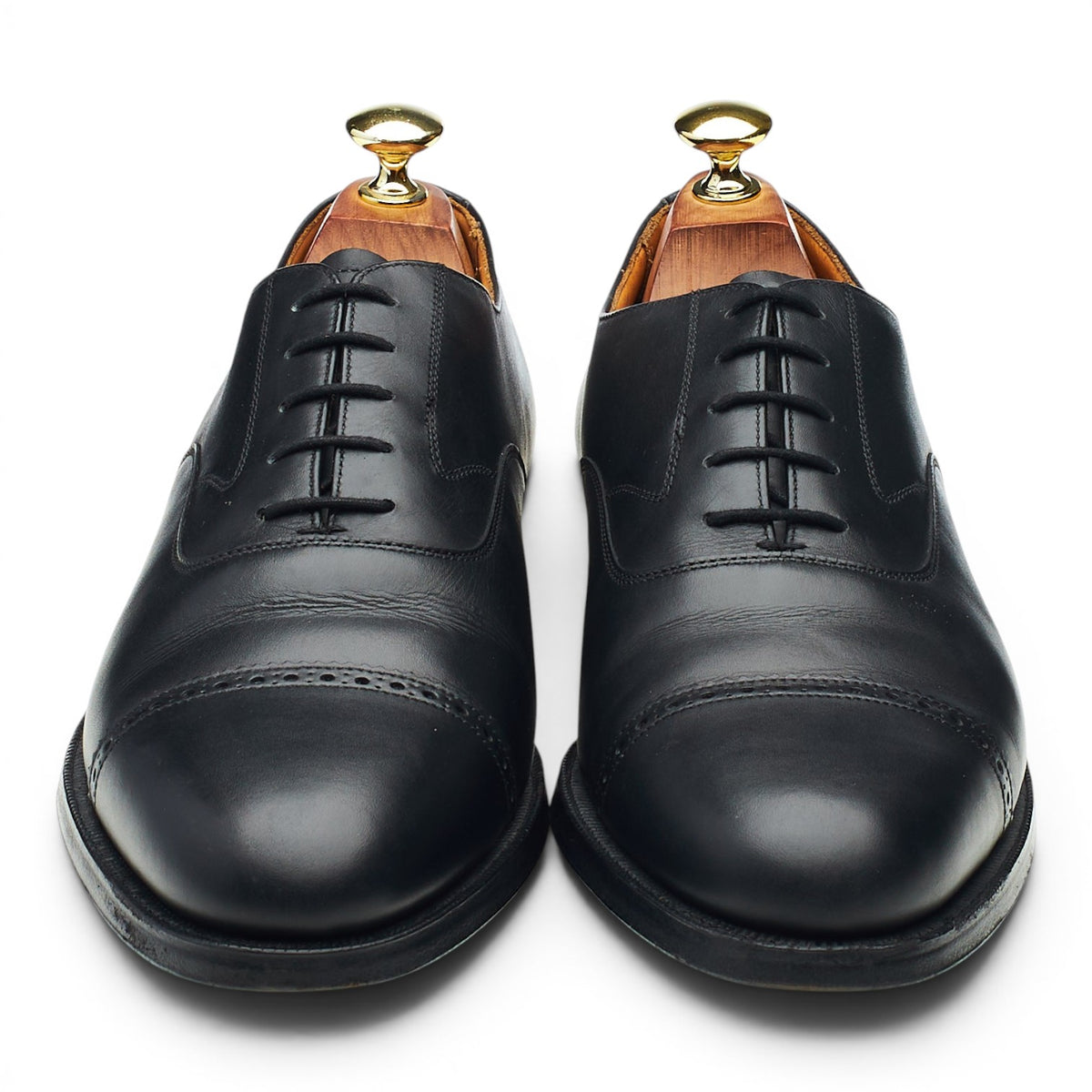 Peal & Co Black Leather Oxford UK 8 US 9 D