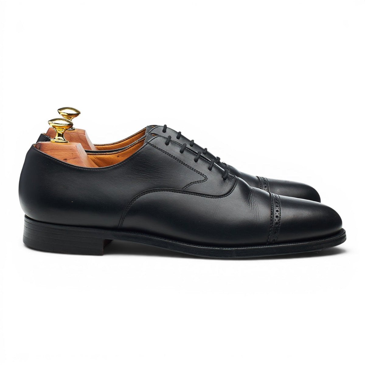 Peal & Co Black Leather Oxford UK 8 US 9 D