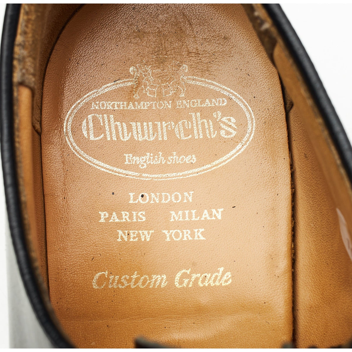 'Stratton' Black Leather Derby UK 8.5 G