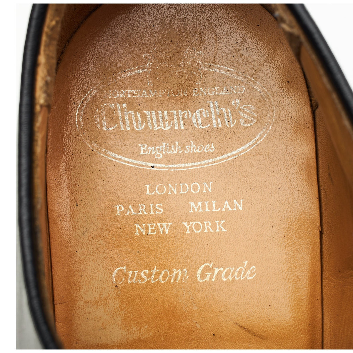 'Stratton' Black Leather Derby UK 8.5 G