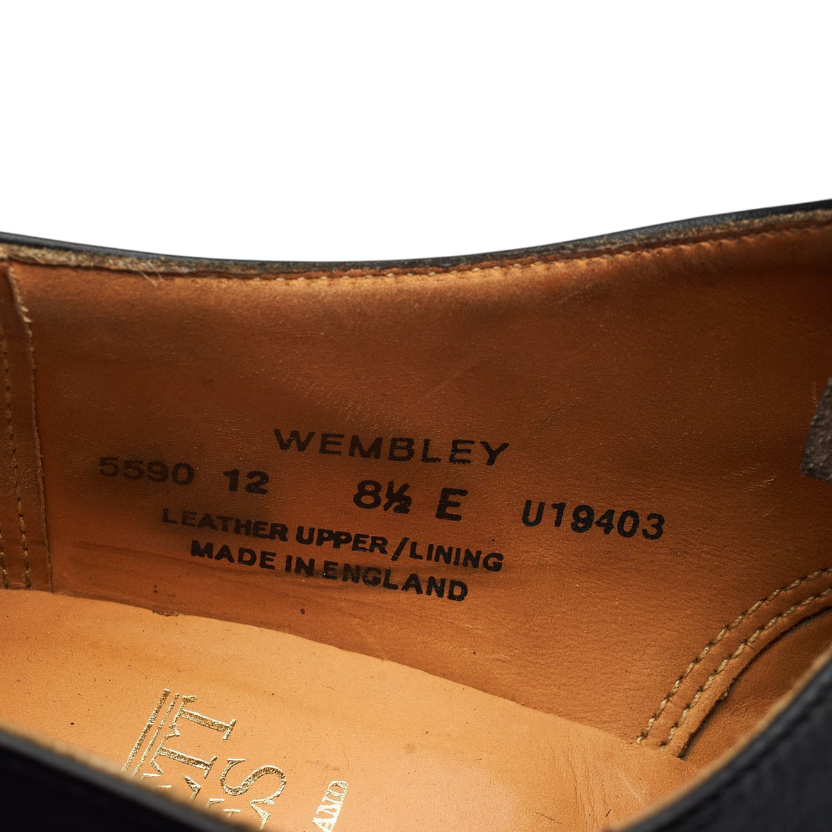 'Wembley' Black Leather Oxford UK 8.5 E