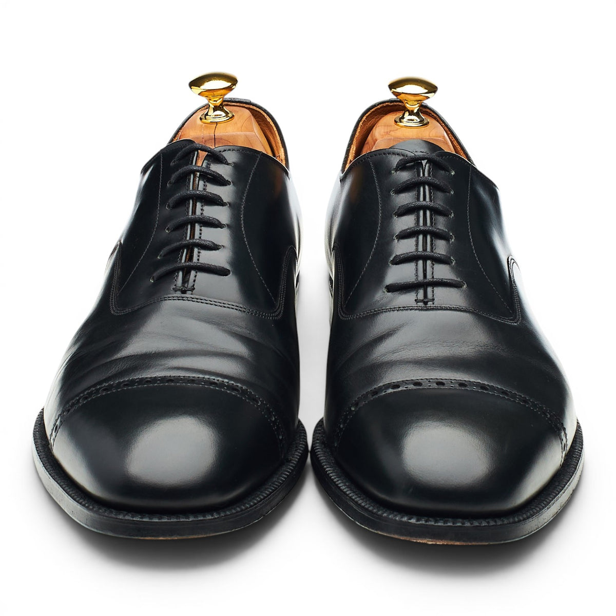 'Belmont' Black Leather Oxford UK 12 F