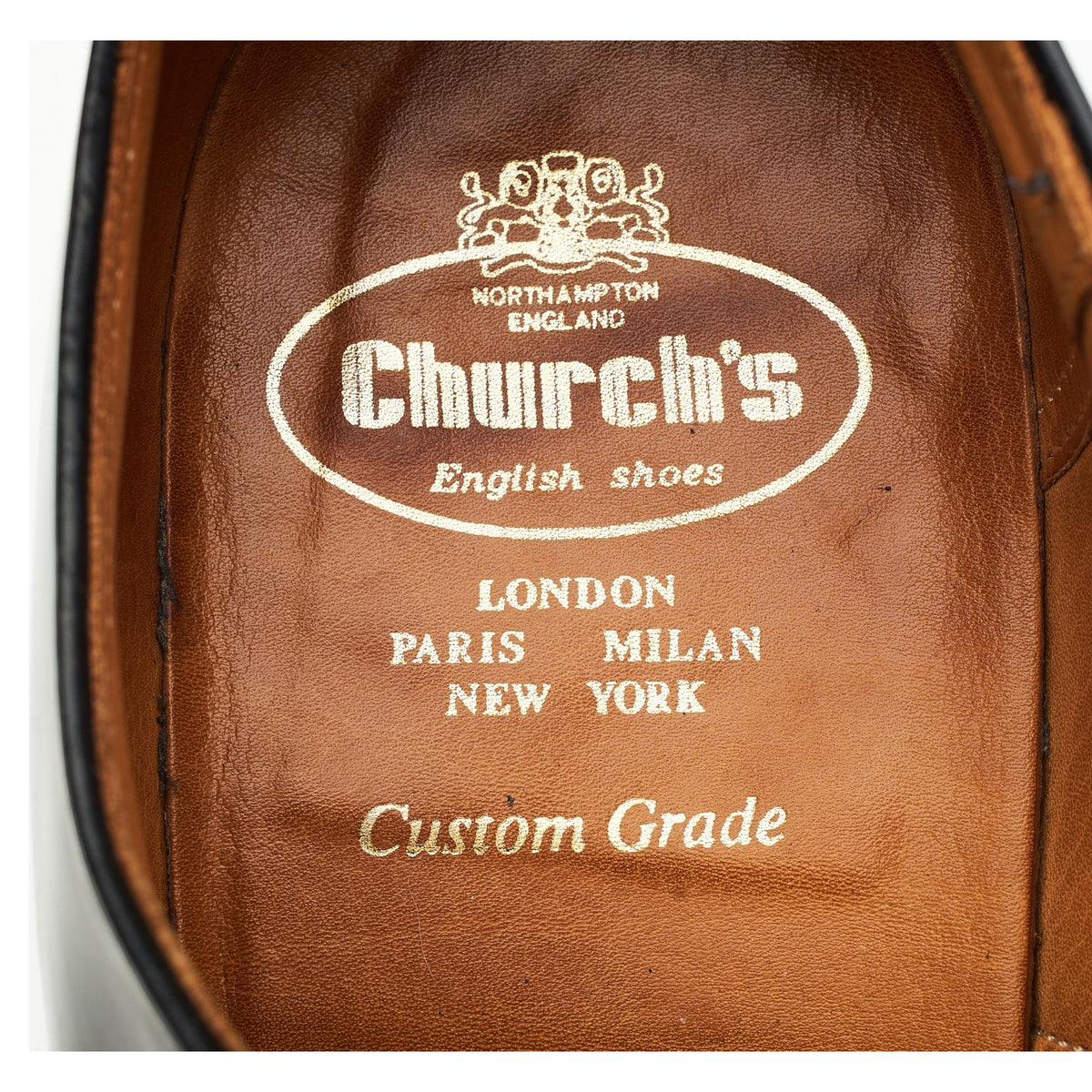 'Belmont' Black Leather Oxford UK 12 F