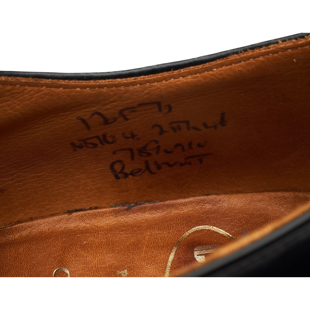 'Belmont' Black Leather Oxford UK 12 F