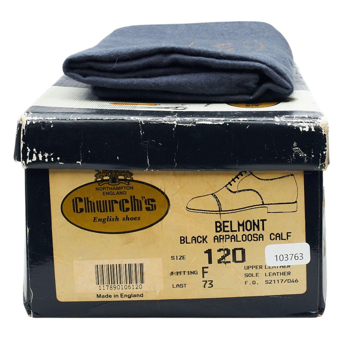 'Belmont' Black Leather Oxford UK 12 F