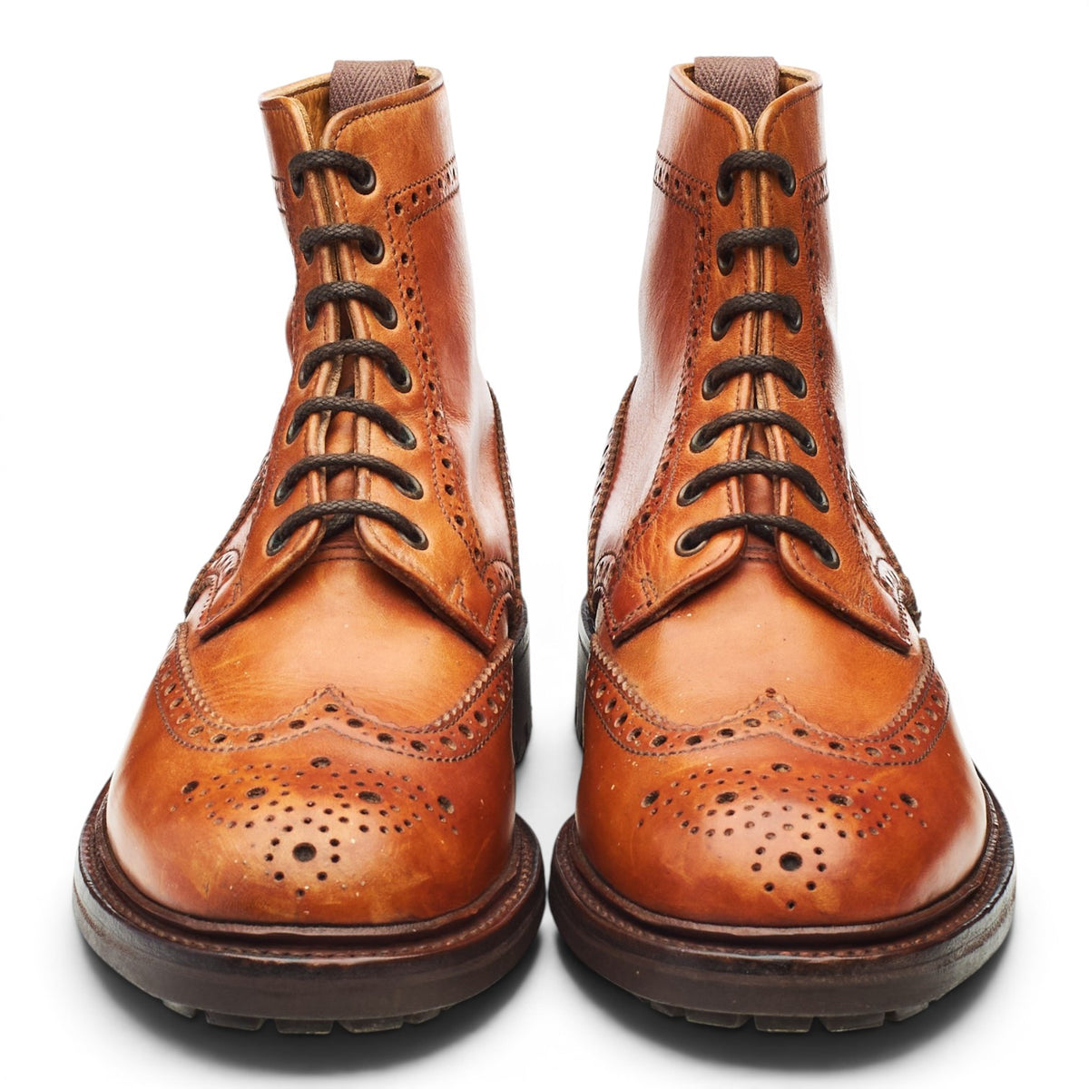 'Grasmere' Tan Brown Leather Brogue Boots UK 7 FX