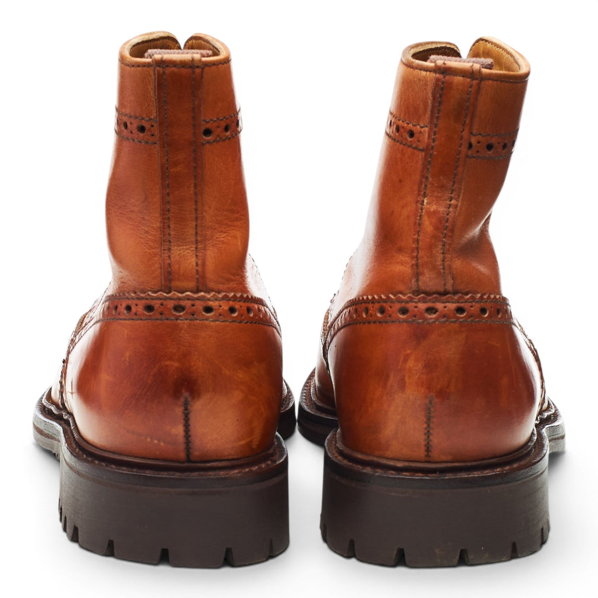 'Grasmere' Tan Brown Leather Brogue Boots UK 7 FX