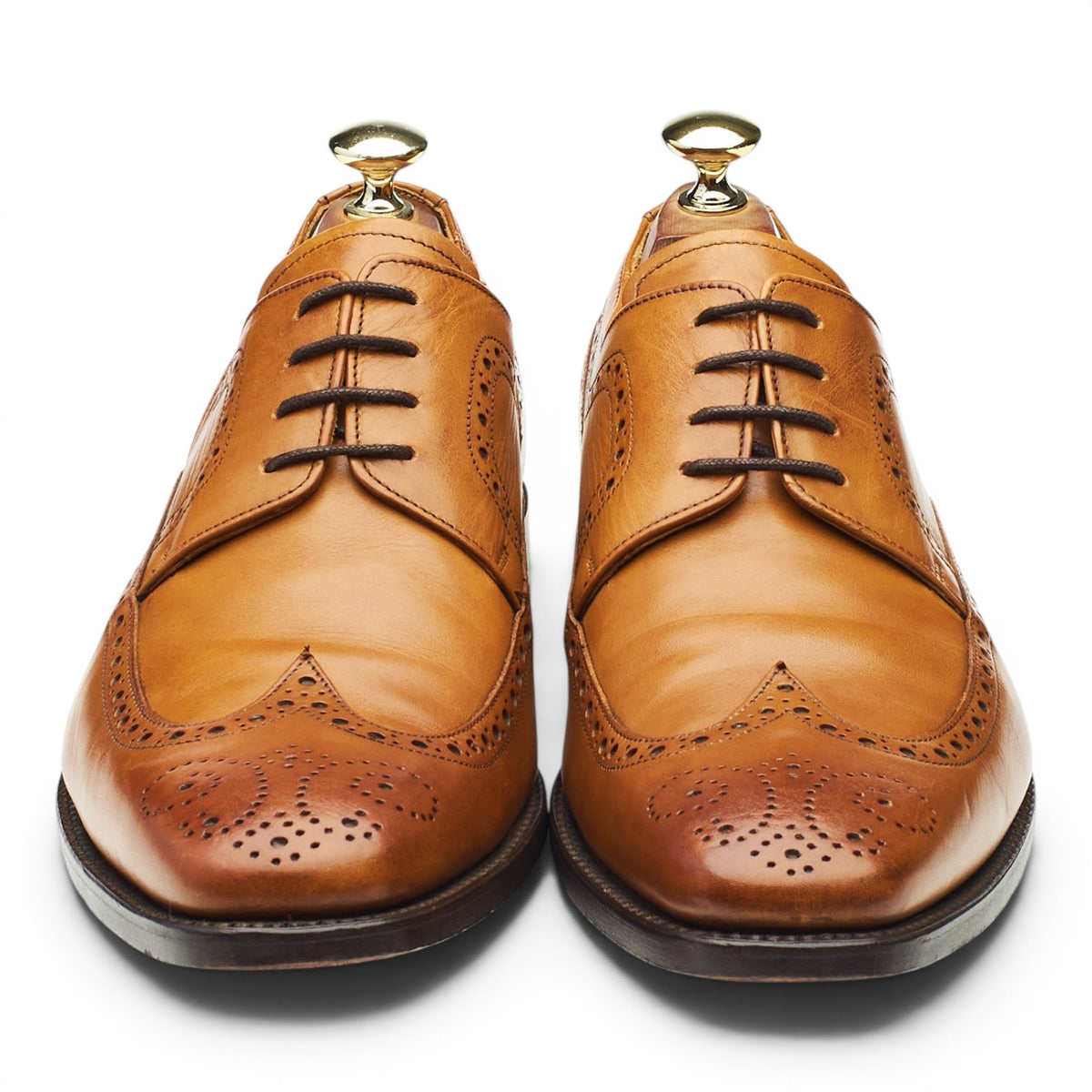 'Larry' Tan Brown Leather Derby Brogues UK 7.5 G