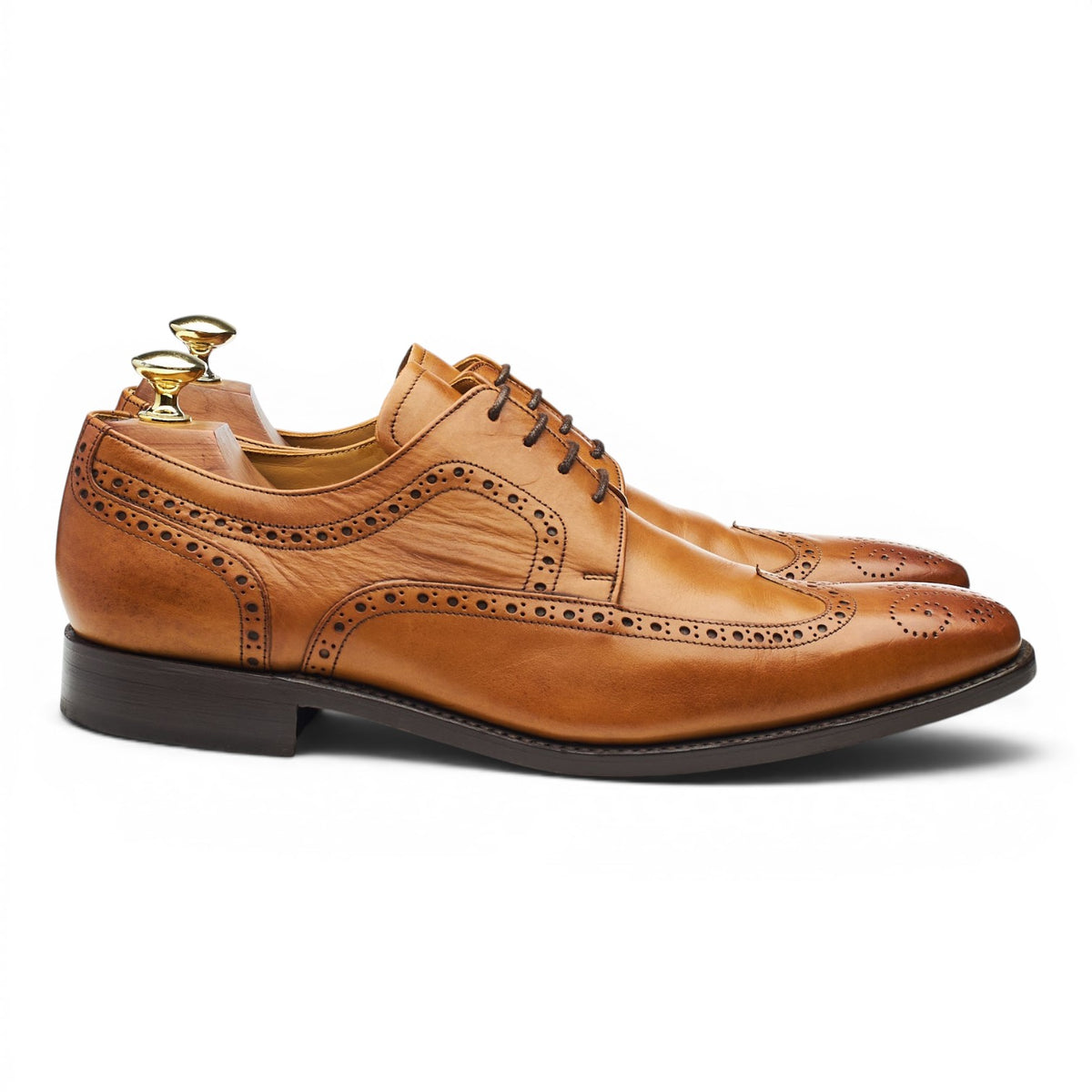 'Larry' Tan Brown Leather Derby Brogues UK 7.5 G