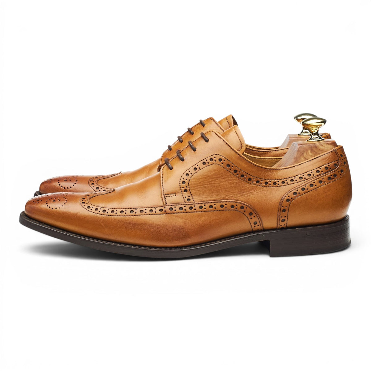 'Larry' Tan Brown Leather Derby Brogues UK 7.5 G