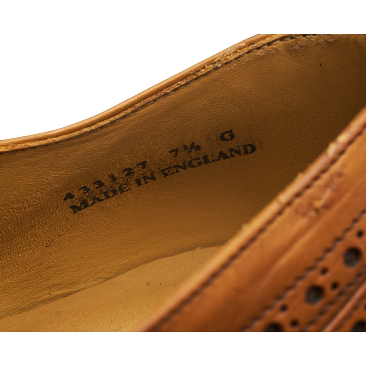 'Larry' Tan Brown Leather Derby Brogues UK 7.5 G