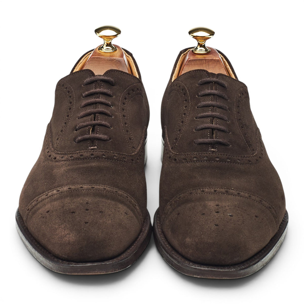 'London' Dark Brown Suede Oxford Brogues UK 9 F