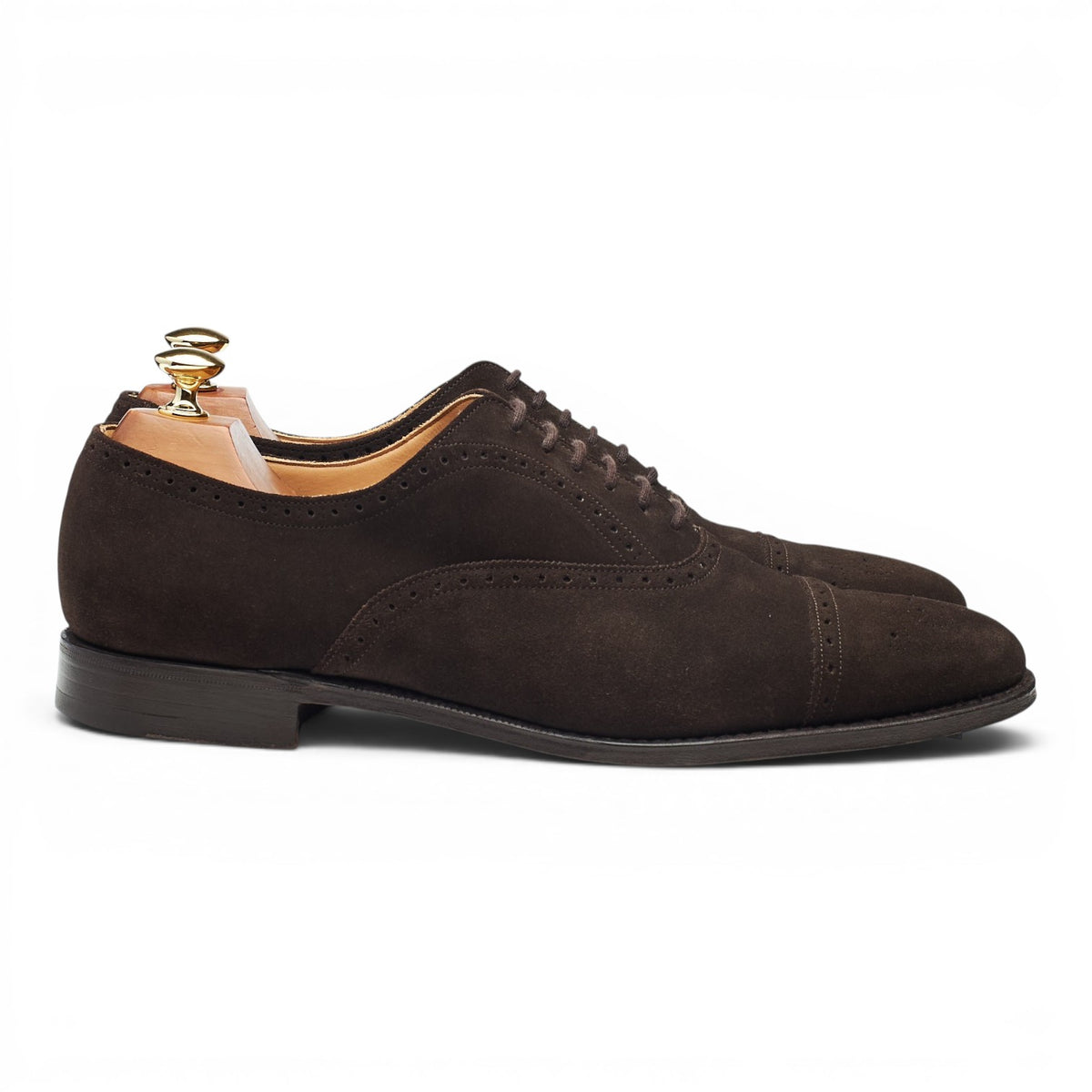 'London' Dark Brown Suede Oxford Brogues UK 9 F